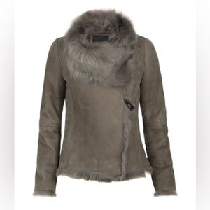 All Saints Shearling Jacket; origin Italy